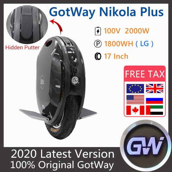 2020 Gotway Begy Nikola Plus Unicycle elettrico 17 pollici 2000W Motore Auto Bilanciamento Scooter 100V 1230WS 1800WH 1845Wh Monowheel Scooter