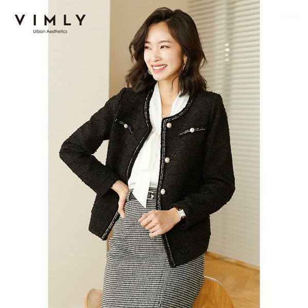 

women's jackets vimly coats and for women winter fashion o neck single breasted cardigan elegant work wear femme veste f30851, Black;brown