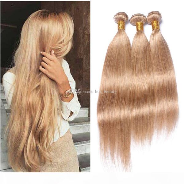 

remy honey blonde #27 straight hair bundles 9a brazilian unprocessed virgin silk straight weave human hair for fashion lady 3pcs lot, Black