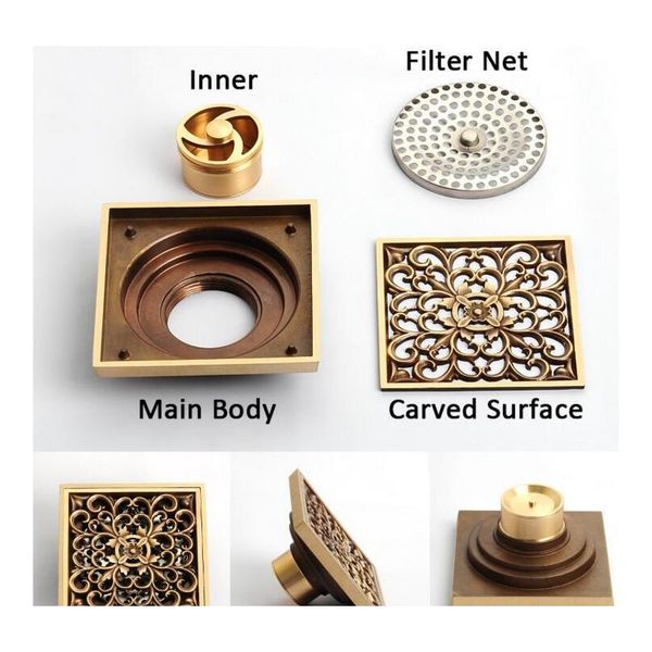 

new euro floor drains antique brass shower floor drain bathroom deodorant euro square floor drain st jllogd yy_dhhome