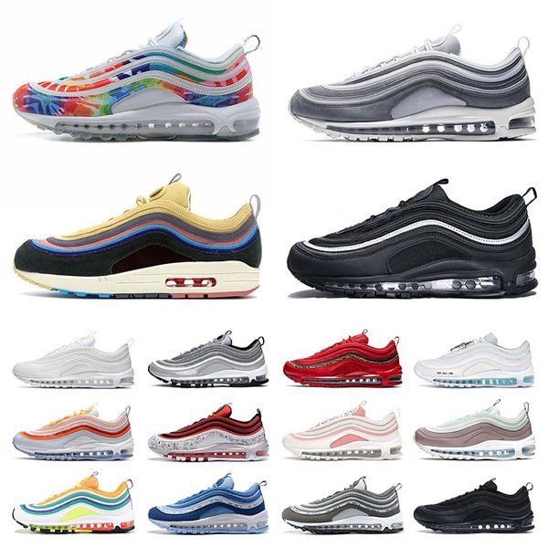 

97s og running shoes golf tie dye mschf x inri jesus sean wotherspoon triple white off black sports sneakers trainers