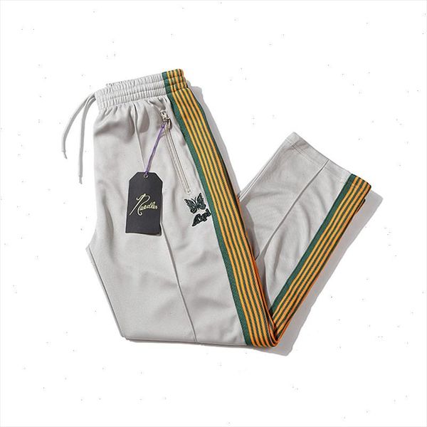 

butterfly embroidery awge needles sweatpants men women high street loose awge pants straight trousers, Black