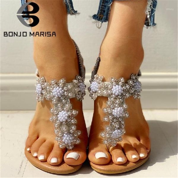

sandals elegant ins pearl sale flat women 2022 summer casual low heel beach shoes woman1, Black