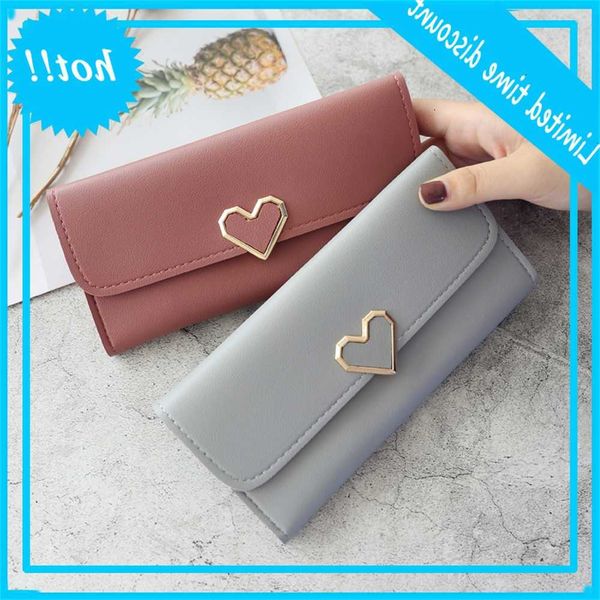 

love heart long for ladies money pocket card holder women portfolios telephone clutch bag 2019 new, Red;black