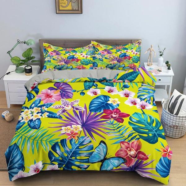 

bedding sets 3d butterfly tropical leaf duvet cover comforter bed linen bedclothes quilt coverfor kids girls room
