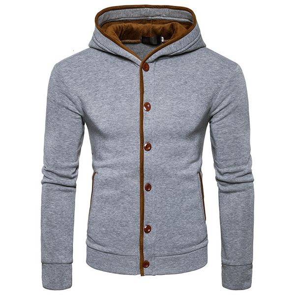 

2021 ouma men's hooded sweatshirt hip streetwear harajuku fall winter pocket cardigan hoodie block color h426, Black