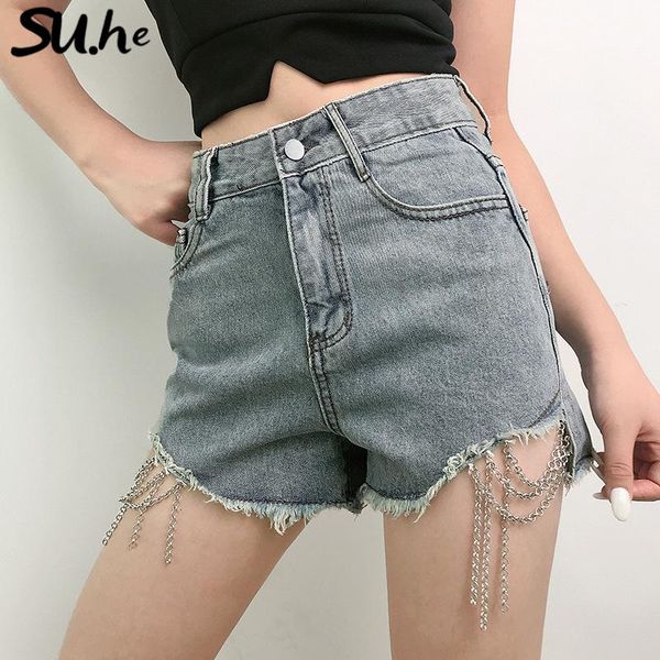 

su.he woman shorts jeans woman, Blue