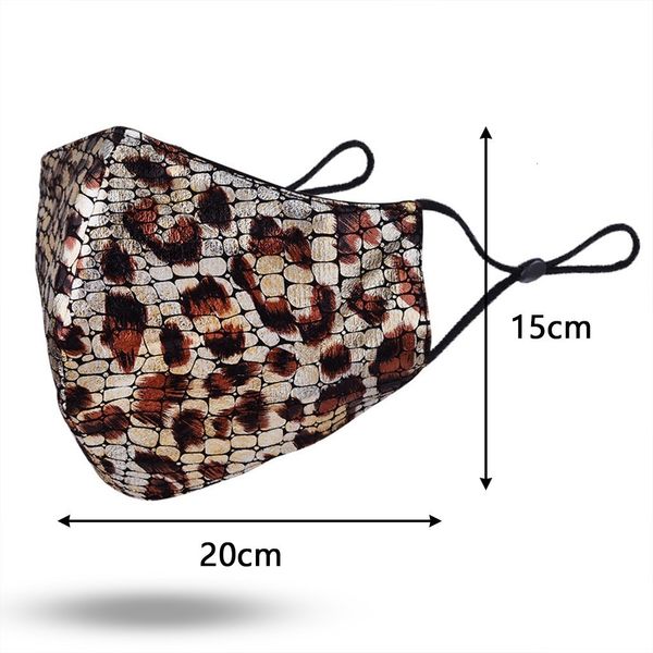 

fashion zbreathable washable print mascarilla pm2.5 leopard face reusable mask #gm