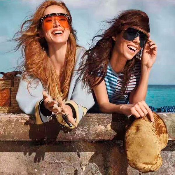 

new siamese half-frame sunglasses color film glasses windproof mask european and american men and women with the same sunglasses, White;black