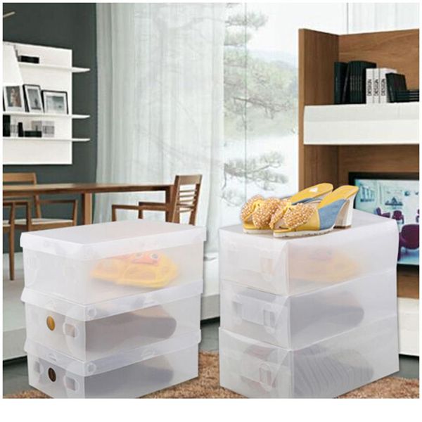 

8pcs transparent clear plastic shoe box storage shoe boxes foldable shoes case holder shoebox transparent shoes organiz sqcnhp