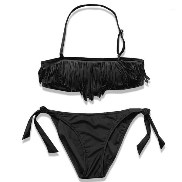 

5-16 year teenager girl bikini set tassel girl swimsuit kids black fringe children swimwear swimming bathing suit swim wear1, White;black
