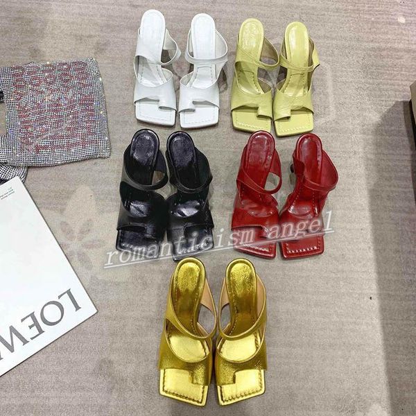 

2021 new heels square toe sandal beautiful fashion stretch sandalswomen shoes high heels slippers for women design flip flops, Black;red