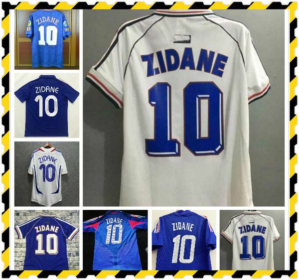 

france 2010 world cup retro soccer jersey france 1996 zidane #10 team home jersey henry vintage classic old football shirt, Black;yellow