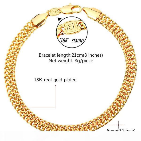 

men's 18k stamp gold chain for men jewelry fancy bracelet design gold plated new fashion chain bracelet, Black