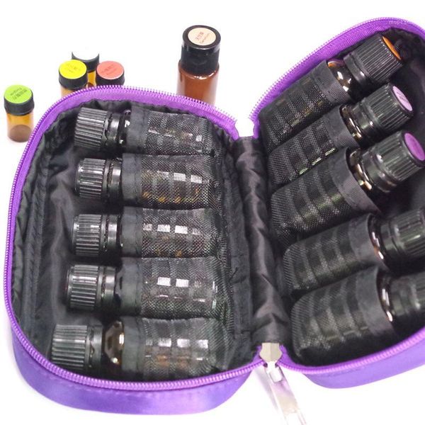 

storage bags 10 bottles 5ml/10ml/15ml essential oil bag holder portable travel carrying case pouch for traveling sturdy double zipper1