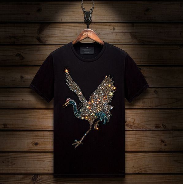 

2021 new drill short-sleeved men's round neck t-shirt tees man gla1, White;black