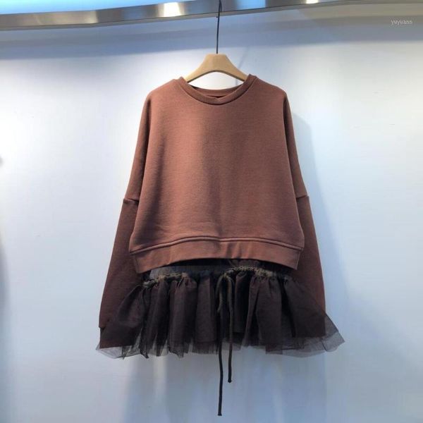 

women korean lace patchwork solid hoodies sleeve fashion autumn long sleeve o neck pullover female casual sweatshirt1, Black
