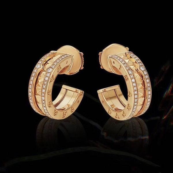 

buigari earring luxury jewelry stud 925 sterling silver 18k gold plated designer official reproductions earrings classic style premium gifts, Golden;silver