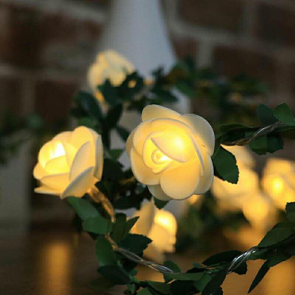 

10 20 40leds rose flower fairy light battery string lights for valentine's day event party christmas garland decor luminaria swy wmtkhe