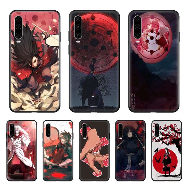 

madara uchiha naruto waterproof case, luxury, black, huawei honor 7 8 9 10 20 a s x lite pro