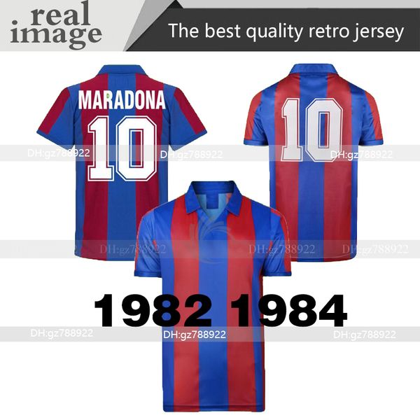 

1982 1984 retro soccer jerseys #10 maradona home football shirts 82 84 vintage maillot camiseta de futbol, Black;yellow