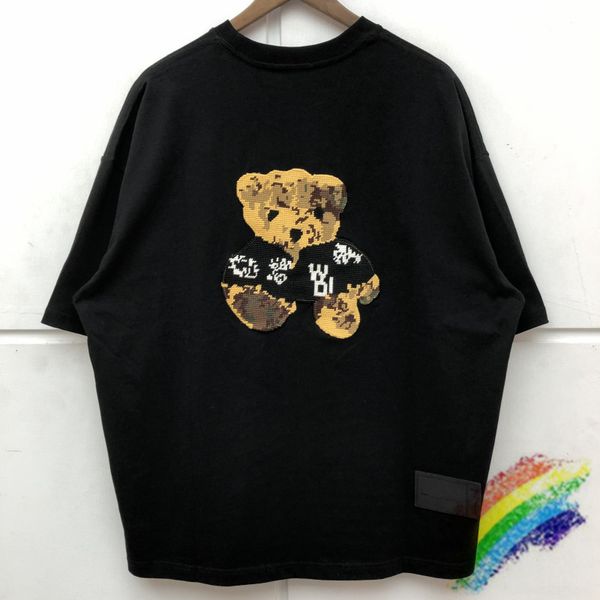 

heavy fabric embroidery t-shirt men women tees t shirts, White;black