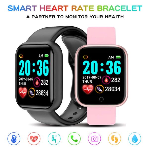 

smart d20 male female, watch is connected with bluetooth blood prsure monitor, exercise heart rate tracker d20, and the