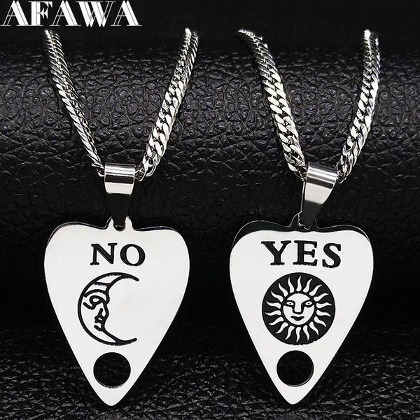 

pendant necklaces 2pcs 2021 sun and moon stainless steel chain necklace for women/men silver color couple jewelry collares de moda n19229