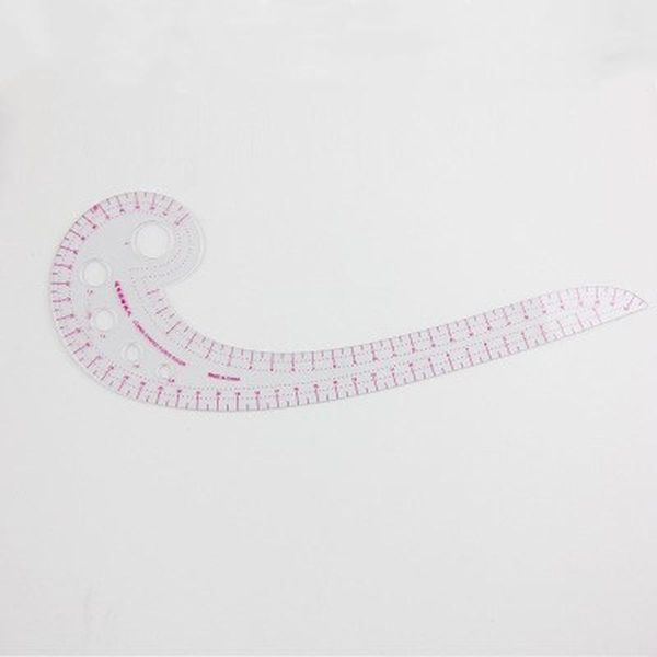 

11.8" long comma shaped plastic transparent french curve metric sewing ruler spline dressmaking tailor sewing accessory1, Black