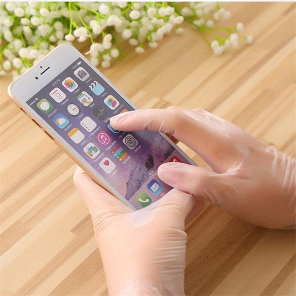 

100pcs plastic grade anti-static disposable gloves pvc for cleaning cooking restaurant kitchen accessories c2gy#