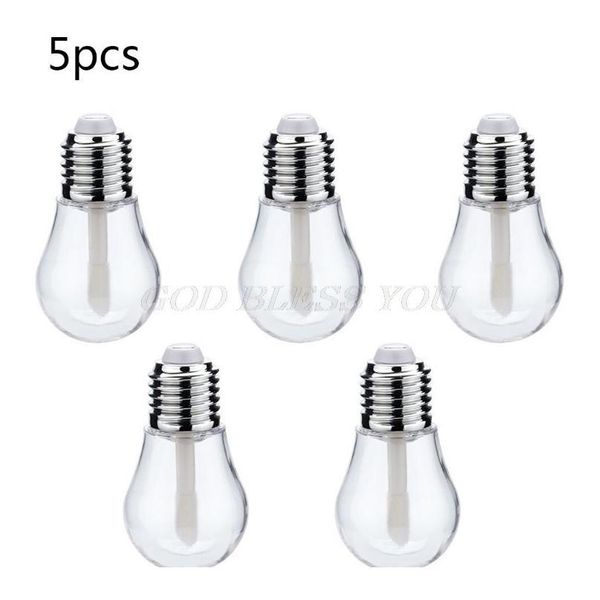 

5pcs light bulb shaped empty plastic bottles clear lip gloss tubes refillable drop shipping 5p sqcqnj