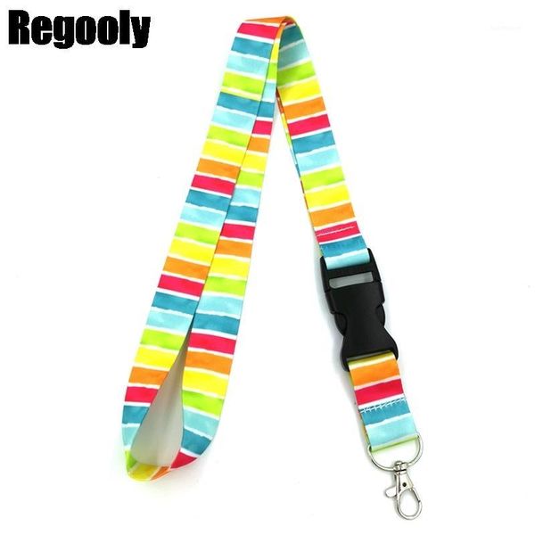 

10pcs colorful rainbow homosexuality keychain lanyards id badge holder id card pass gym mobile phone badge holder key straps1, Silver