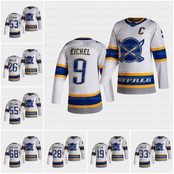 

9 jack eichel woman buffalo sabres 2021 reverse retro henri jokiharju rasmus dahlin taylor hall jeff skinner rasmus dahlin johansson jersey, Black