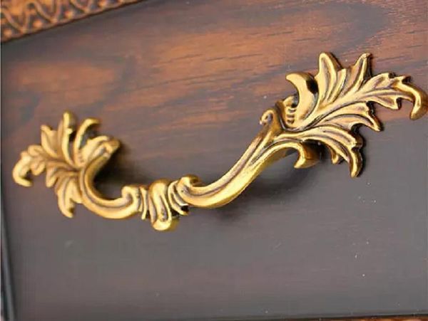 3.75 '' Vintage Çekmece Çeken Kulplar Damlalar Kefalet Halkası Antika Bronz Kapı Knocker Mutfak Dolabı Knob Çekme Sığınağı