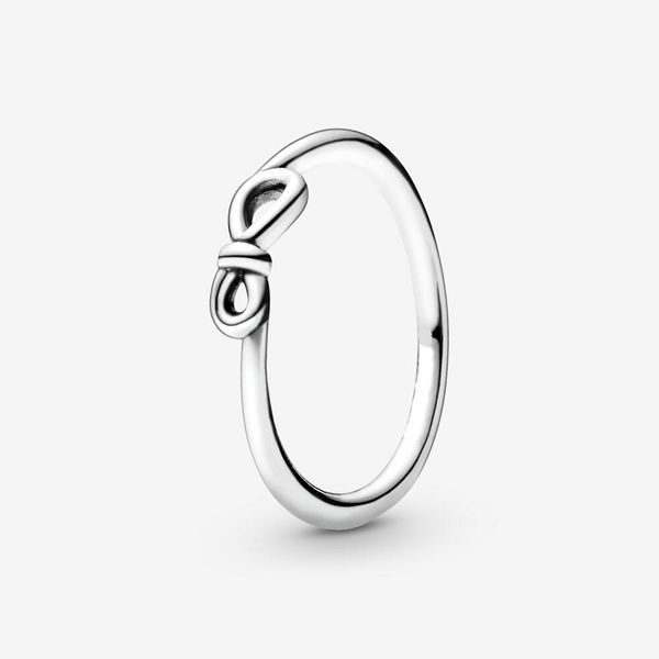 Nova Marca 925 Sterling Silver Infinity Knot Ring para Mulheres Anéis de Casamento Moda Jóias