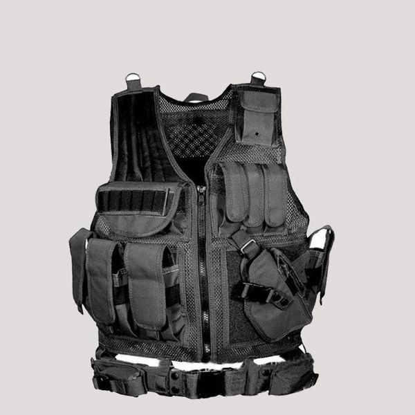 

2020 new multicolor tactical vest 600d oxford cloth body armor hunting board aircraft carrier combat bag, Black;green