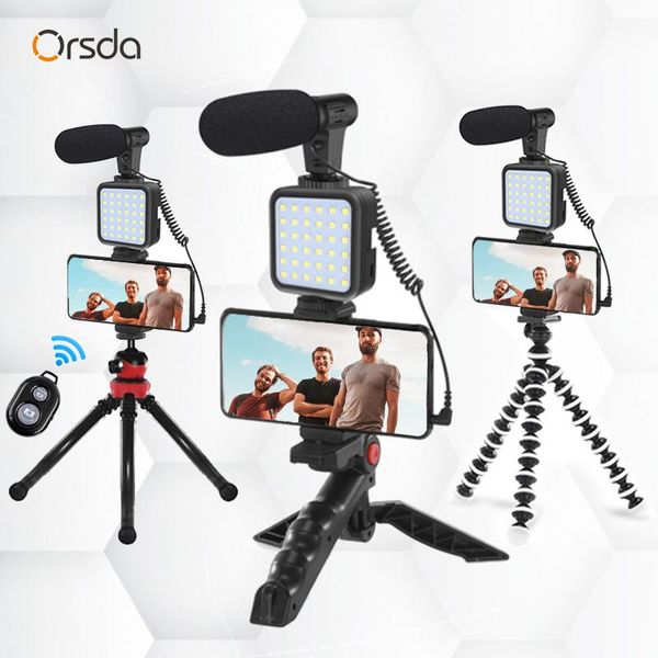 

tripods orsda mt01-mt04 dslr slr phone vlog tripod shoe holder,for mini with remote control microphone led light