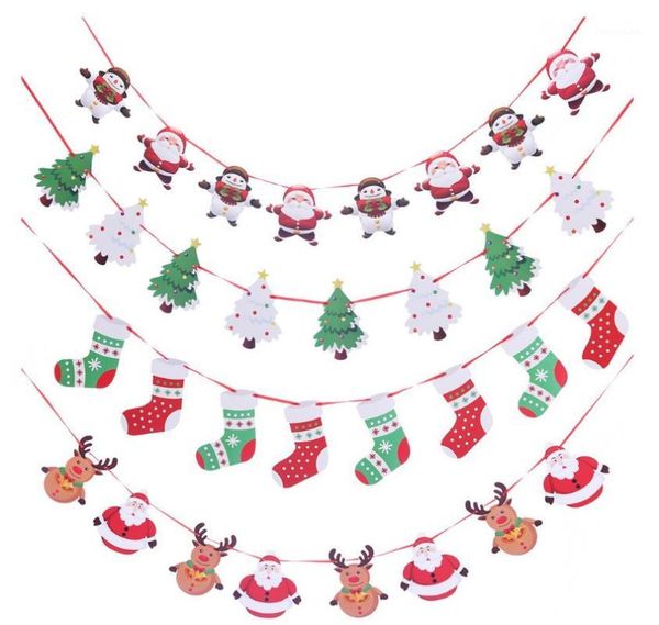 

christmas decorations merry wall hanging drop ornaments santa claus snowman socks tree flag banner decoration happy year1