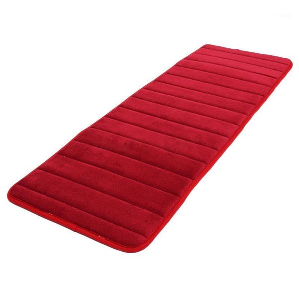 

wholesale- cnim 120x40cm absorbent nonslip memory foam kitchen bedroom door floor mat rug carpet date-red1