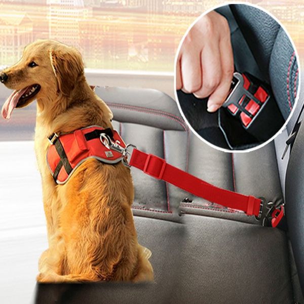 

clip protector dog safety travel seat belt pet accessories adjustable puppy leash collar breakaway solid car harness