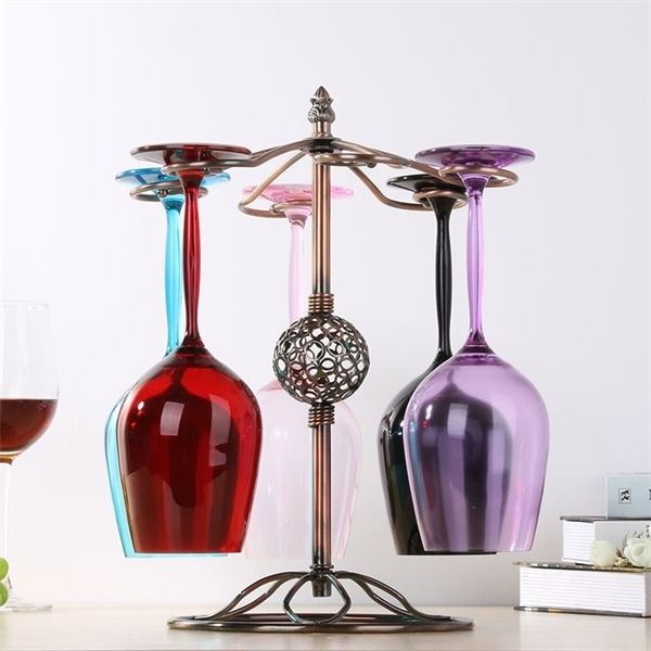 

glasses kitchen bar wine hanging holder metal goblet display stand drinking cup rack