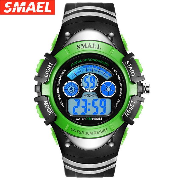 

smael smart outdoor sports children's electronic watch multi function youth trend waterproof luminous watch, Slivery;brown
