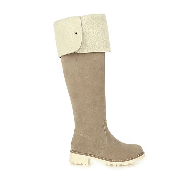 

over-the-knee 2021 women plus size fosco+ short russian stuffed lining warm winter snow thigh boots 61t7, Black