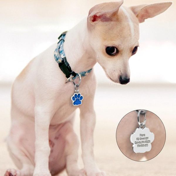 

custom dog tag personalized engraved pet puppy cat id collar tags stainless steel paw pet accessories for small dogs cat sqcdjc