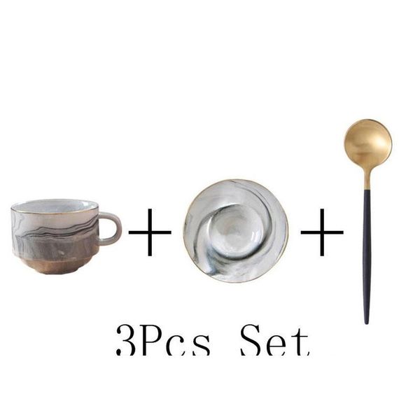 

new creative marble ceramic mug afternoon tea cup gift coffee cup & saucer set gold cups saucer bbypyw bdesports