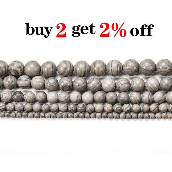 

1 strand 4 6 8 10 12mm grey wood stripes natural stone round loose spacer bulk beads for jewelry making diy bracelet necklace h bbymlo