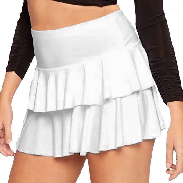 

fashion summer style women skirt solid color high waist pleated skirt black korean version mini elegant autumn a-line saia1