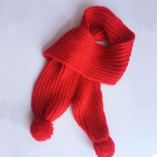 

warm knitting wool boys girls neckband autumn and winter versatile children's scarf, Red;brown