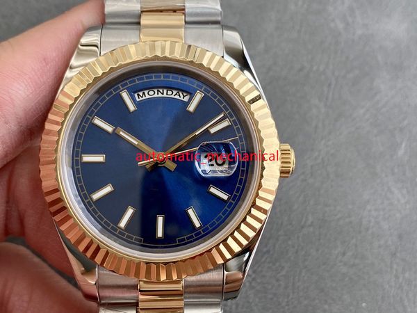 

blue dial 40mm mens watch day-date 228238 stainless steel automatic mechanical 904l sapphire luxury wristwatches ar214, Slivery;brown