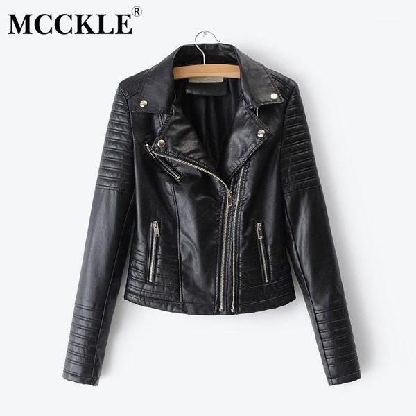 

mcckle 2020 spring women faux leather jackets fashion black pink short motorcycle coat ladies pu leather streetwear biker jacket1
